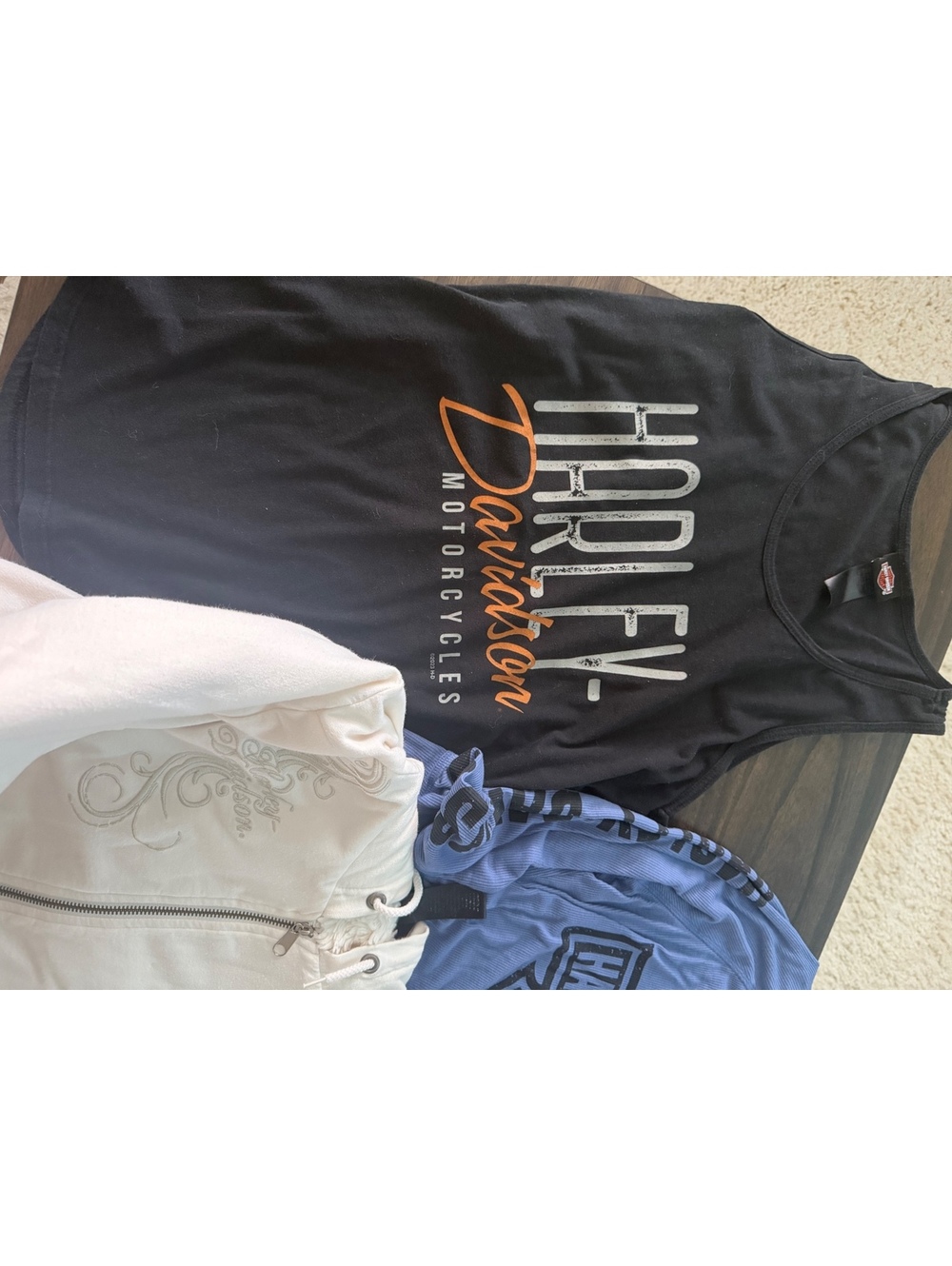 Harley Davidson lotBlue long sleeve jacket and tank size L - Picture 4 of 6